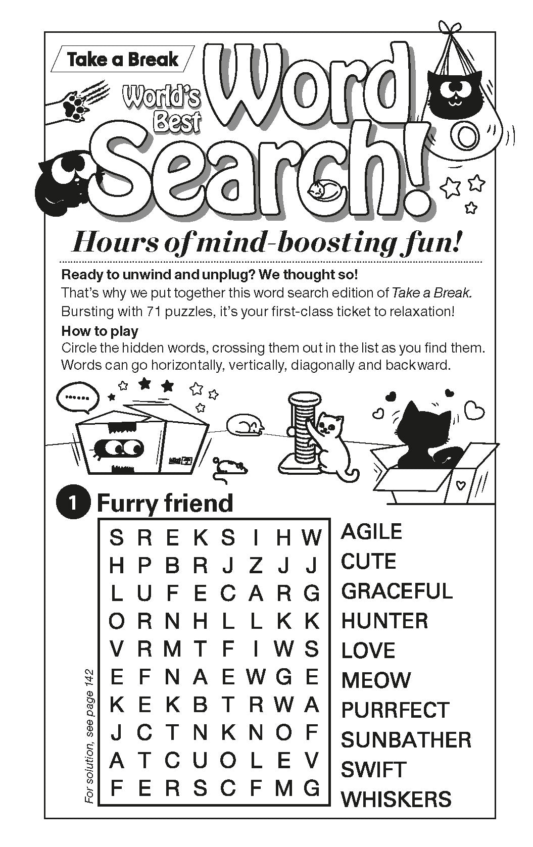 Take a Break - Word Search 244802 Cat Lovers Special Edition : 71 Cat-Themed Puzzles, Hours Of Mind-Boosting Fun, Brain Challenges, Relax, Unwind, Unplug, Recharge, Enhance Your Skills & Solve!