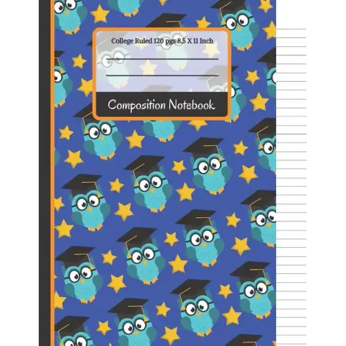 Composition Notebook: Owls & Stars College Ruled Notebook for Boys, Kids, School, Students and Teachers