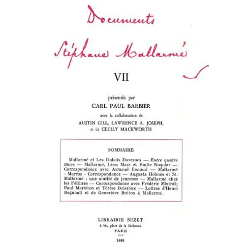 Documents Stephane Mallarme VII