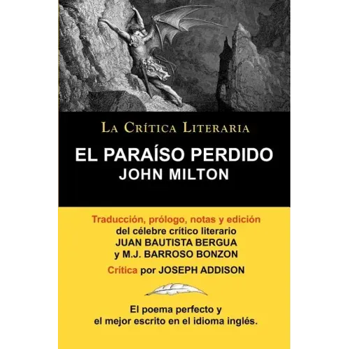 El Paraiso Perdido de John Milton, Coleccion La Critica Literaria Por El Celebre Critico Literario Juan Bautista Bergua, Ediciones Ibericas