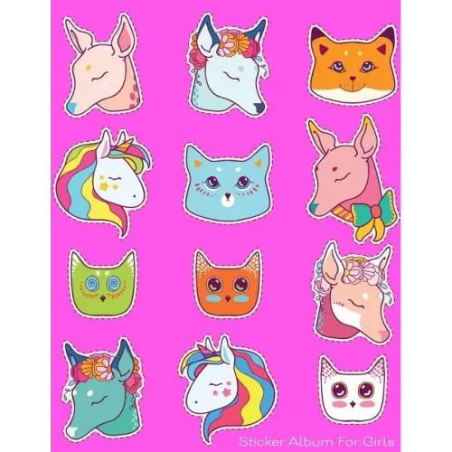 Sticker Album For Girls: 100 Plus Pages For PERMANENT Sticker Collection, Activity Book For Girls - 8.5 by 11