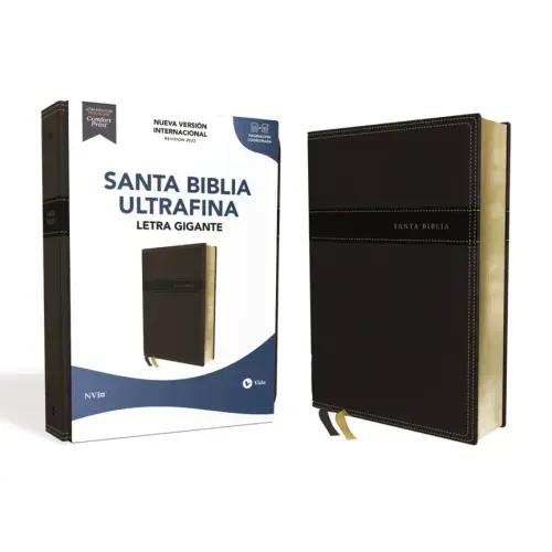 Nvi, Santa Biblia, Revisión 2022, Ultrafina, Letra Gigante, Leathersoft, Negro, Palabras de Jesús En Rojo, Comfort Print