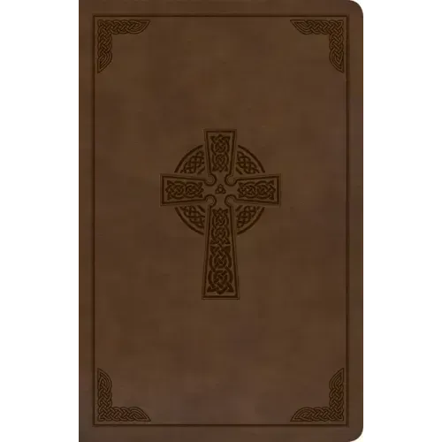 KJV Large Print Personal Size Reference Bible, Brown Celtic Cross Leathertouch