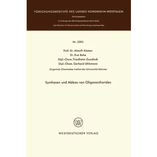 Synthesen und Abbau von Oligosacchariden