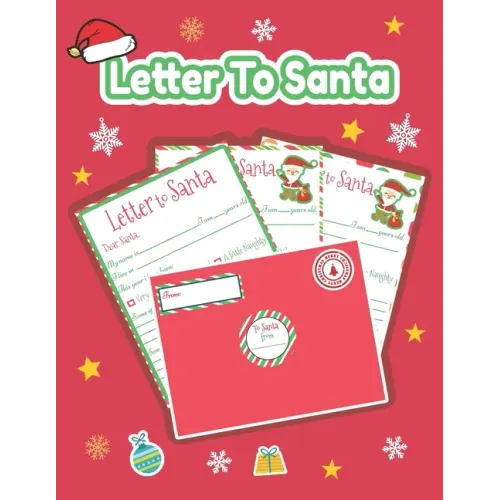 Letter to Santa: Letter to Santa: Kit with Stickers and red Envelopes to write a Letter to Santa Claus for Kids 7 letters with stickers