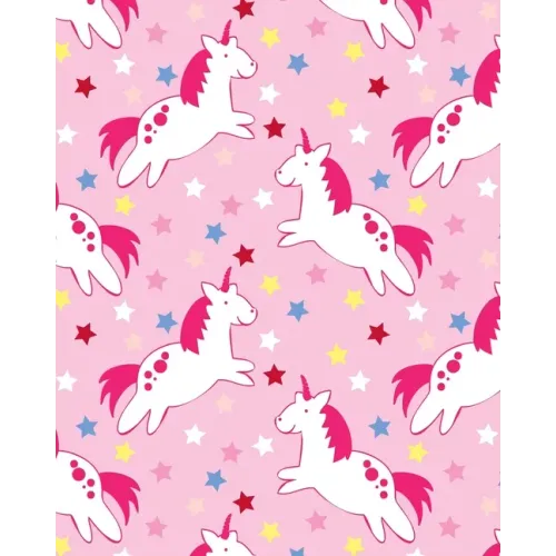 Unicorns and Stars Story Paper: Fun Unicorns Dotted Midline and Picture Space Grades K-2 School Exercise Book