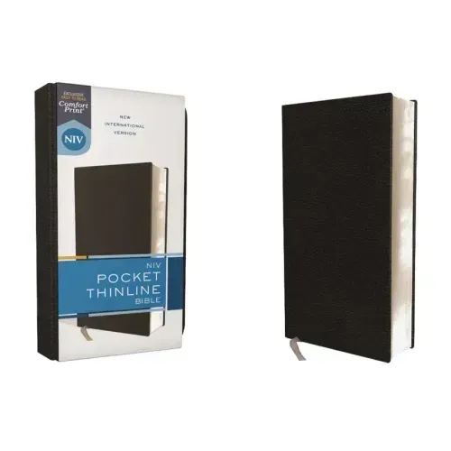Niv, Pocket Thinline Bible, Bonded Leather, Black, Red Letter, Comfort Print