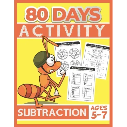 80 Days Activity Subtraction for Kids Ages 5-7: Funny Basic Math Workbook Grade 1, 1st Grade Math, Subtraction Within 20
