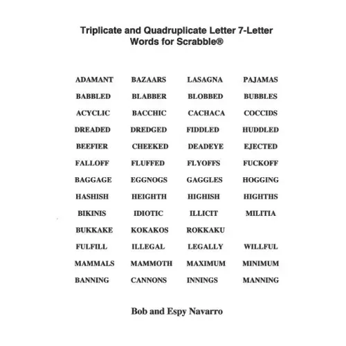 Triplicate and Quadruplicate Letter 7-Letter Words for Scrabble