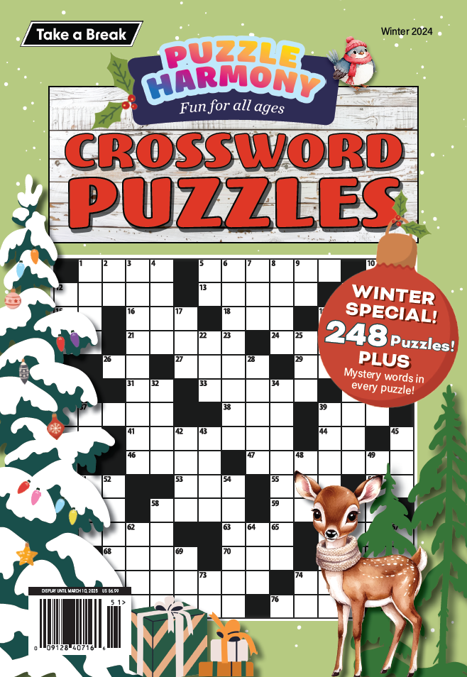 Puzzle Harmony - Crossword Puzzles 241126 Winter Special: 248 Puzzles Plus Mystery Words In Every Puzzle, Holiday Themed, All Ages, Sharpen Your Mind, Brain Challenges, Relax, Unwind, Unplug & Solve!