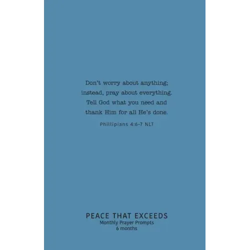 Peace That Exceeds: Monthly Prayer Prompts