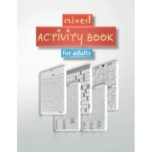 mixed activity book for adults: word search, sudoku hard, Number searches, scramble, and mazes 8,5"x11" 110 pages