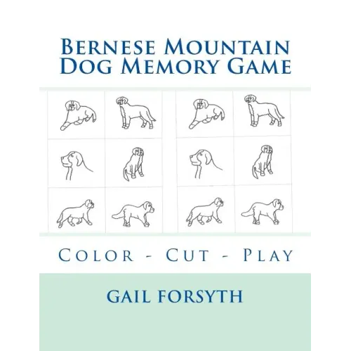 Bernese Mountain Dog Memory Game: Color - Cut - Play