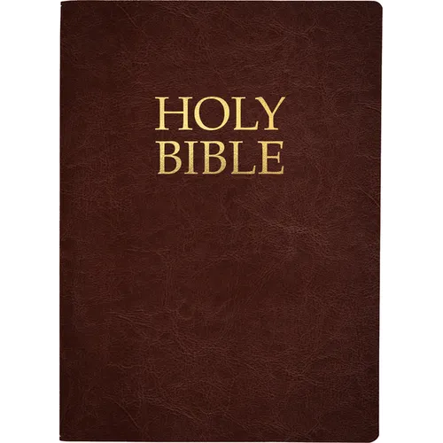 Kjver Holy Bible, Large Print, Dark Mahogany Genuine Leather, Thumb Index: (King James Version Easy Read, Red Letter, Premium Cowhide, Brown)