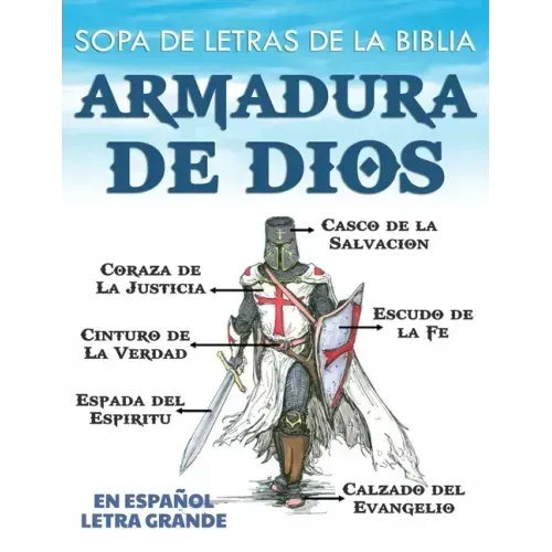 Sopa de Letras de la Biblia en Español Letra Grande: Armadura de Dios