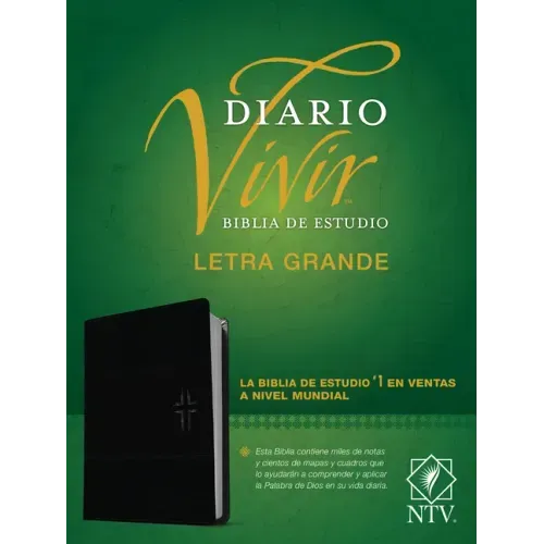 Biblia de Estudio del Diario Vivir Ntv, Letra Grande (Sentipiel, Negro/Ónice, Índice, Letra Roja)