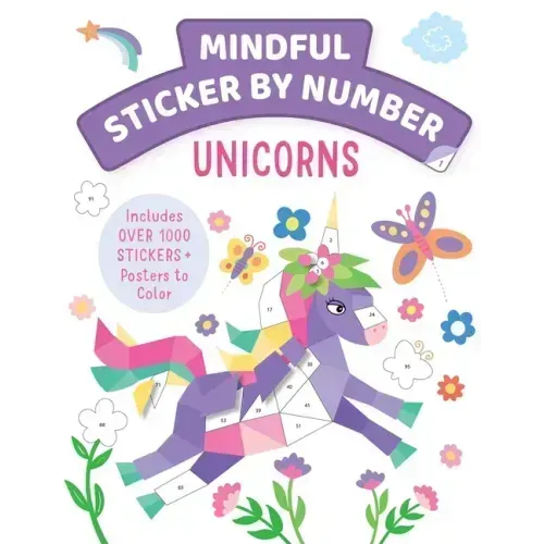 Mindful Sticker by Number: Unicorns