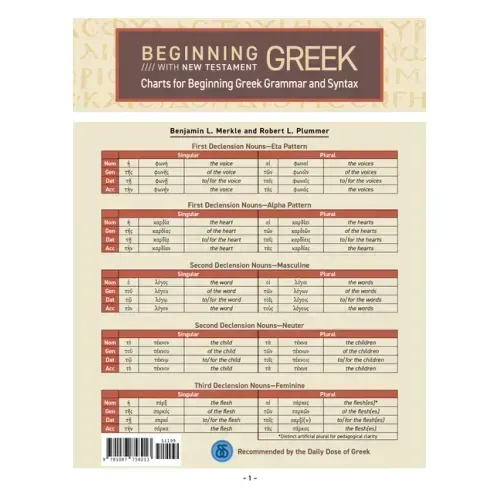 Charts for Beginning Greek Grammar and Syntax: A Quick Reference Guide to Beginning with New Testament Greek
