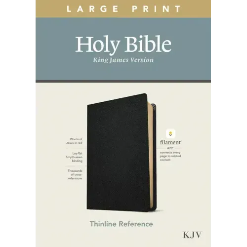 KJV Large Print Thinline Reference Bible, Filament Enabled Edition (Red Letter, Genuine Leather, Black)