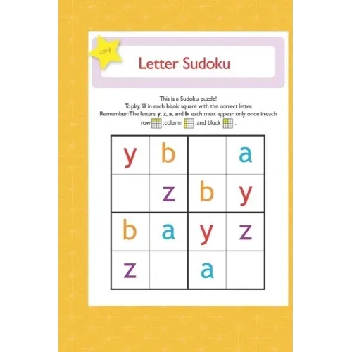 letter suduko: mini sudoko with letters -Brain Games Book for kids - Logic Games For kids