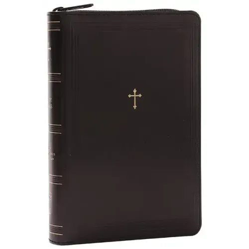 NKJV Compact Paragraph-Style Bible W/ 43,000 Cross References, Black Leathersoft with Zipper, Red Letter, Comfort Print: Holy Bible, New King James Ve