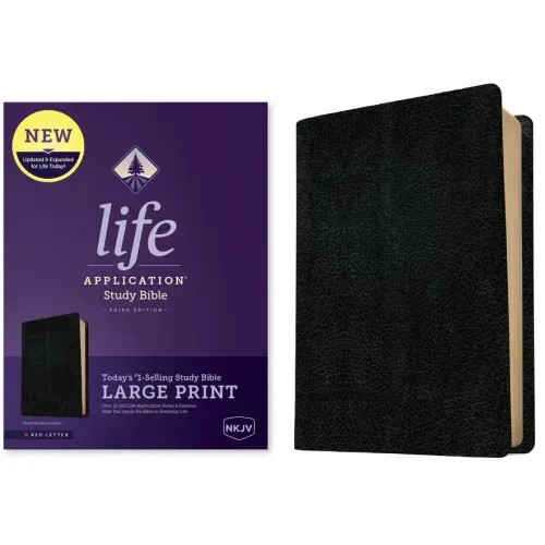 NKJV Life Application Study Bible, Third Edition, Large Print (Bonded Leather, Black, Red Letter)