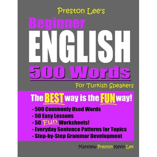 Preston Lee's Beginner English 500 Words For Turkish Speakers
