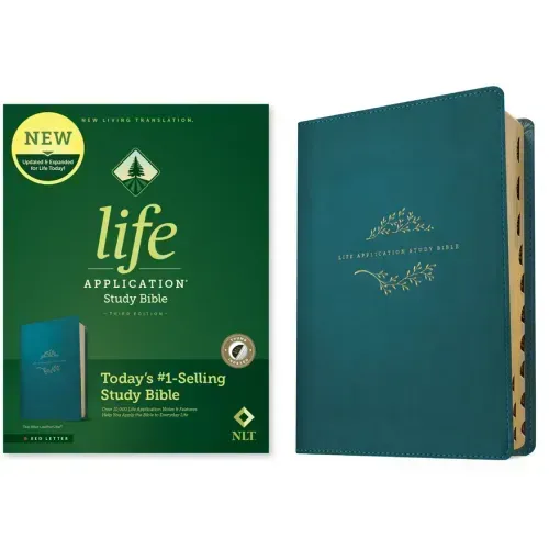 NLT Life Application Study Bible, Third Edition (Leatherlike, Teal Blue, Indexed, Red Letter)