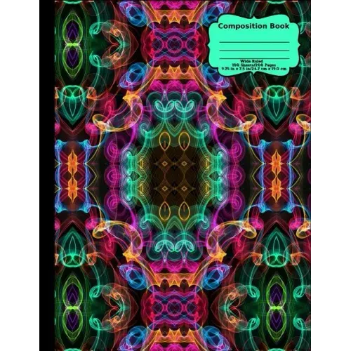 Abstract Curly Cues Composition Notebook, Wide Ruled, 100 Sheets/200 Pages, 8.5