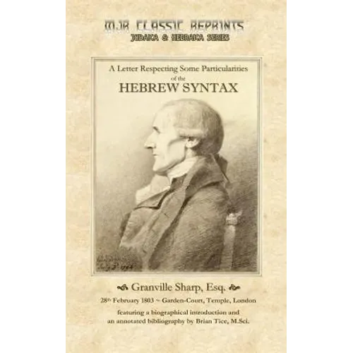 A Letter Respecting Some Particularities of the Hebrew Syntax