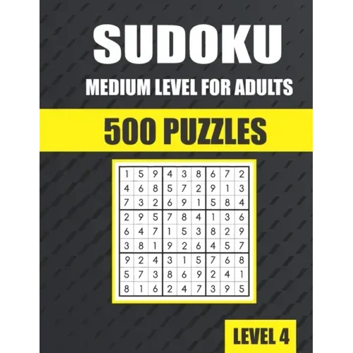 Sudoku Medium Level for Adults 500 Puzzles: sudoku puzzle books for adults