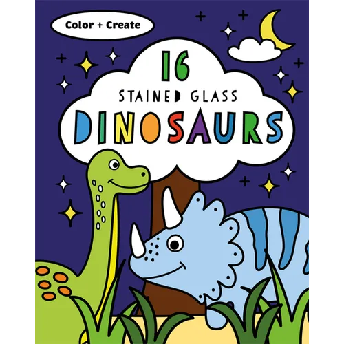 Stained Glass Coloring Dinosaurs