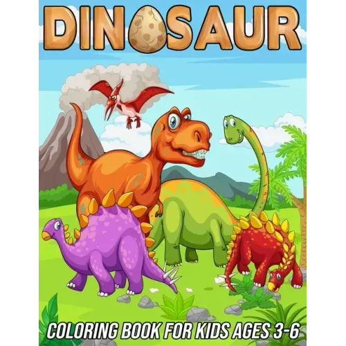 Dinosaur Coloring Book for Kids Ages 3-6: Fun, Cute and Unique Coloring Pages for Boys and Girls with Beautiful Designs of Tyrannosaurus Rex, Tricerat