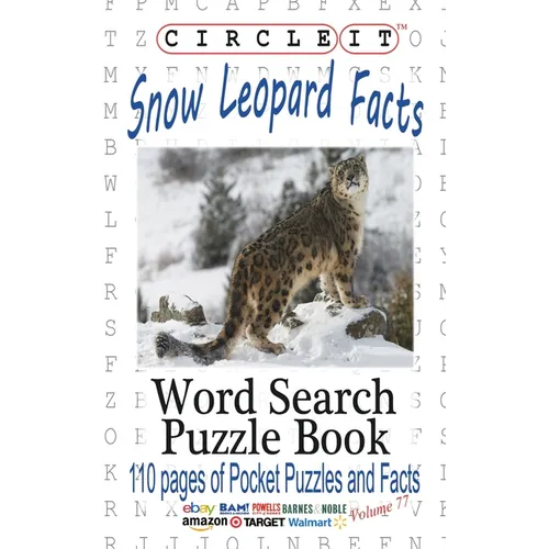 Circle It, Snow Leopard Facts, Word Search, Puzzle Book