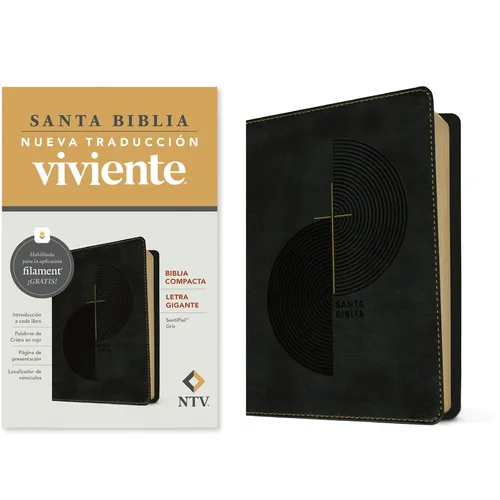 Biblia Compacta Ntv, Letra Gigante Con Filament (Sentipiel, Gris, Letra Roja)