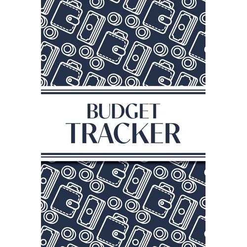 Budget Tracker (Navy and White Money Outlines): 6"x9" Monthly Finance Organizer for Expenses, Savings, and Debt; Manage Your Money Notebook