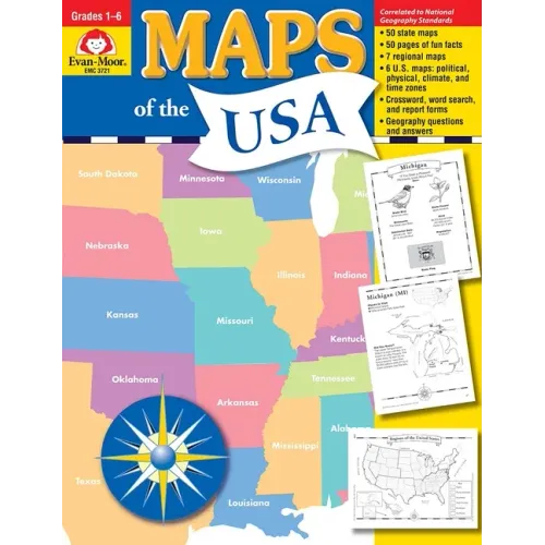 Maps of the Usa, Grade 1 - 6 Teacher Resource