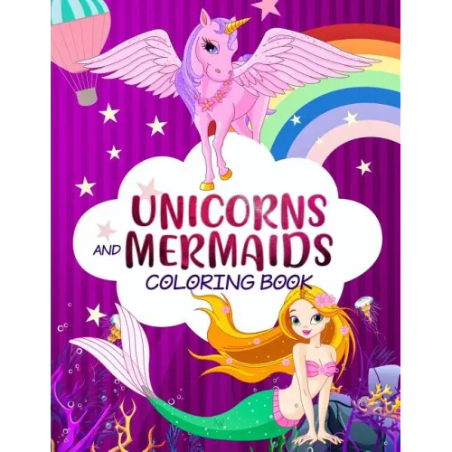 Mermaid Unicorn Colouring