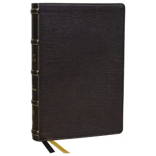 KJV Holy Bible with Apocrypha and 73,000 Center-Column Cross References, Black Genuine Leather, Red Letter, Comfort Print: King James Version