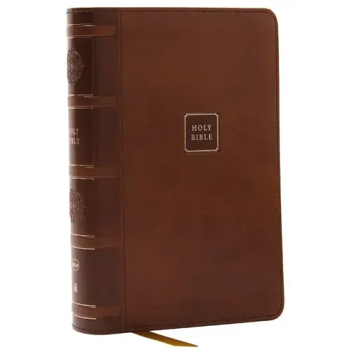 NKJV Compact Paragraph-Style Bible W/ 43,000 Cross References, Brown Leathersoft, Red Letter, Comfort Print: Holy Bible, New King James Version: Holy