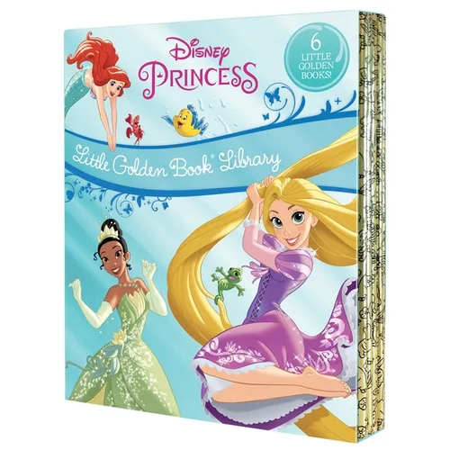 Disney Princess Little Golden Book Library -- 6 Little Golden Books: Tangled; Brave; The Princess and the Frog; The Little Mermaid; Beauty and the Bea