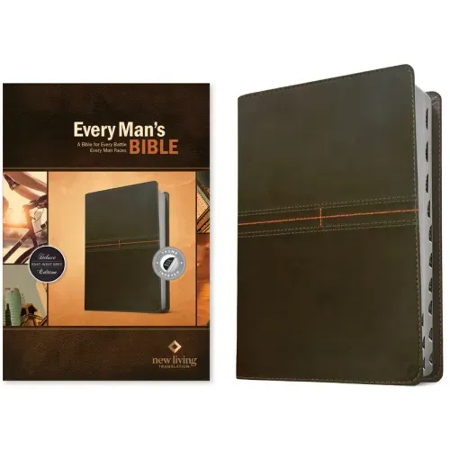 Every Man's Bible NLT (Leatherlike, East-West Grey, Indexed)