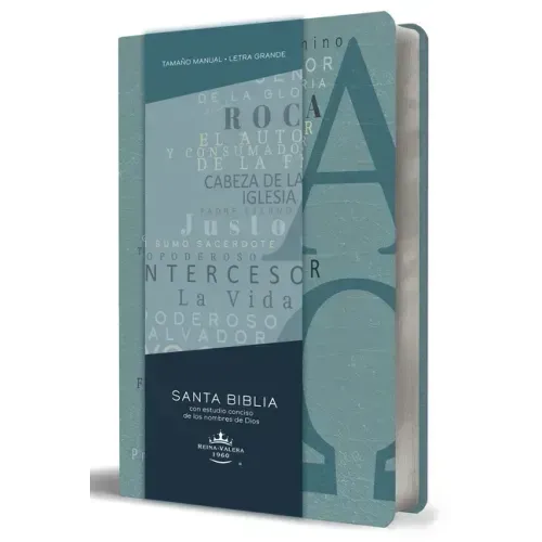 Biblia Rvr 1960 Letra Grande Tamaño Manual, Simil Piel Azul Alpha Omega Con Nombres de Dios / Spanish Bible Rvr 1960 Handy Size Large Print Leathersof