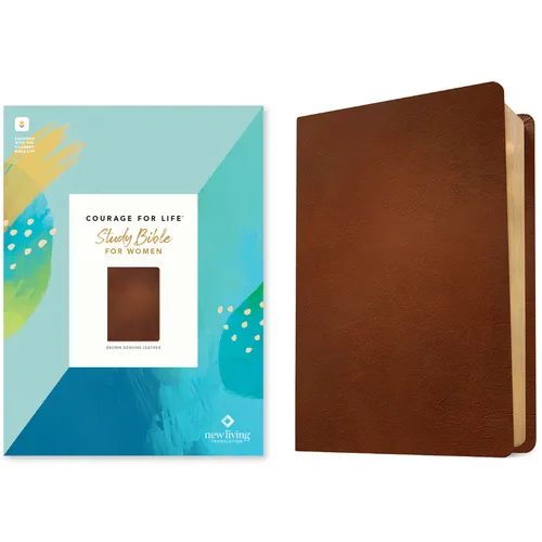 NLT Courage for Life Study Bible for Women, Filament Enabled (Genuine Leather, Brown)
