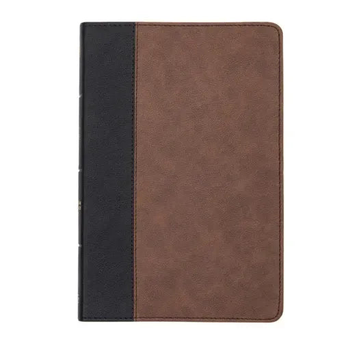 CSB Large Print Thinline Bible, Black/Brown Leathertouch
