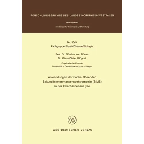 Anwendungen der hochauflösenden Sekundärionenmassenspektrometrie (SIMS) in der Oberflächenanalyse