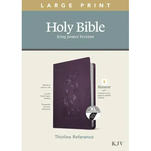 KJV Large Print Thinline Reference Bible, Filament Enabled Edition (Red Letter, Leatherlike, Floral/Purple, Indexed)