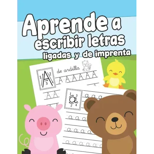 Aprende a escribir letras ligadas y de imprenta: Cuaderno de Escritura para Niños de 3 a 6 años Libro para Aprender a Escribir Ejercicios de Escritura