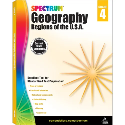 Spectrum Geography, Grade 4: Regions of the U.S.A. Volume 94