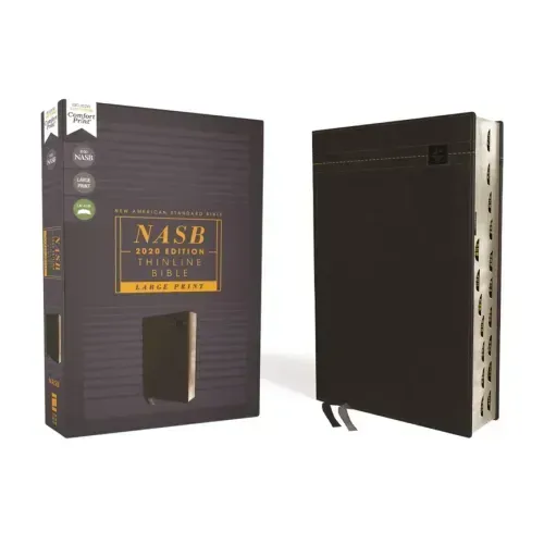 Nasb, Thinline Bible, Large Print, Leathersoft, Black, Red Letter Edition, 2020 Text, Thumb Indexed, Comfort Print